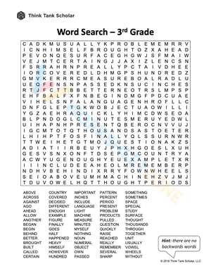 Word Search – 3rd Grade