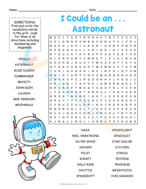 Astronaut Adventure! Word Search