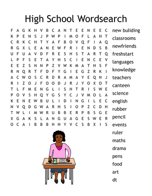 Printable High School Wordsearch | Grade 4 Vocabulary