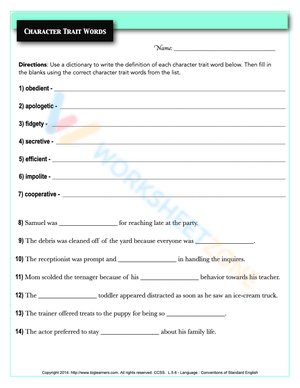 Grade 5 Vocabulary Practice Worksheet 3