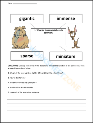 Grade 5 Vocabulary Builder Worksheet 4