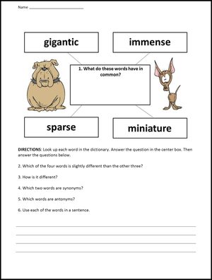 Grade 5 Vocabulary Builder Worksheet 4