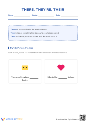 There Their They're Worksheet | Essential Grade 2 Grammar