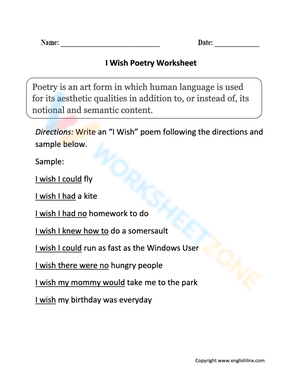 poetry worksheet 1