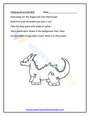 Improve Focus with this Following Directions Worksheet