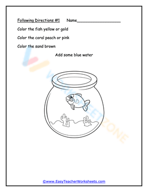 Enhance Listening Skills with Following Directions Worksheet