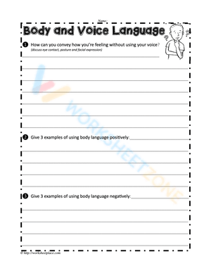 Understanding Body and Voice Language Worksheet