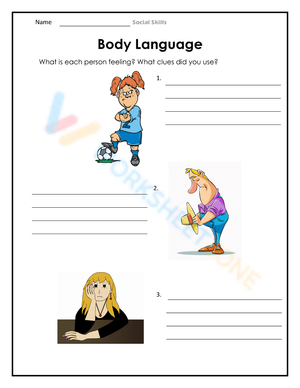 Printable Body Language Worksheet | Grade 6-8