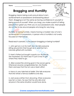 Bragging and Humility