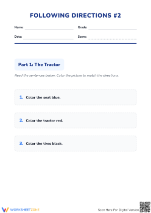 Sharpen Focus Skills with this Following Directions Worksheet