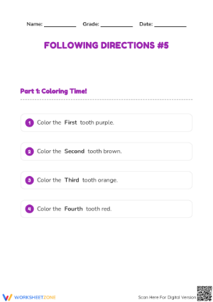 Enhance Focus with this Following Directions Worksheet