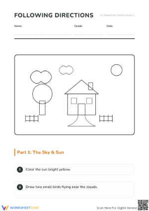 Improve Listening with Following Directions Worksheet