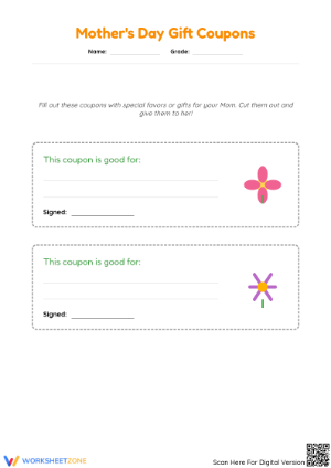 Grade 2-3 Mother's Day — Printable No-Prep Worksheet