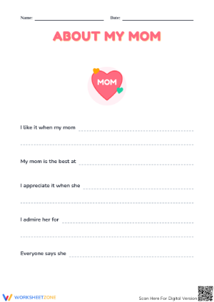 Grade 2 Mother's Day — Printable No-Prep Worksheet