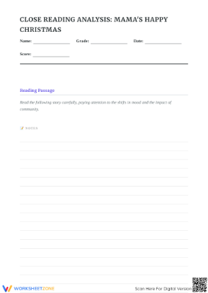 Close Reading Analysis Worksheet | Grade 10-12 Essential
