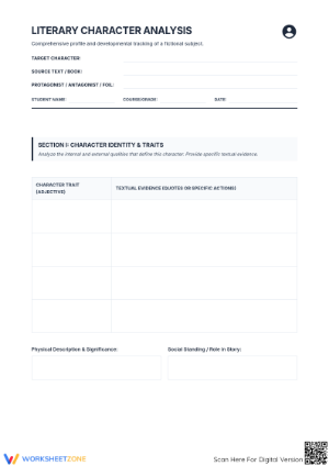 RL.11-12.3 Character Analysis Worksheet: Essential Guide