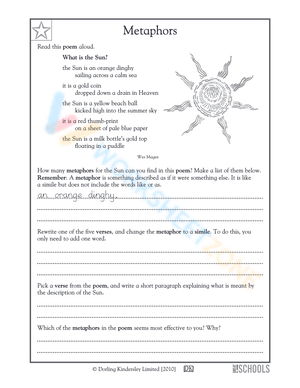 Metaphors and Similes Worksheet | Grade 5 ELA Printable