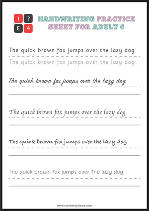 Adult Handwriting Practice | Grade 11-12 Printable
