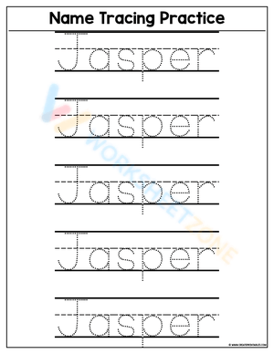 Name Tracing Worksheet - Jasper