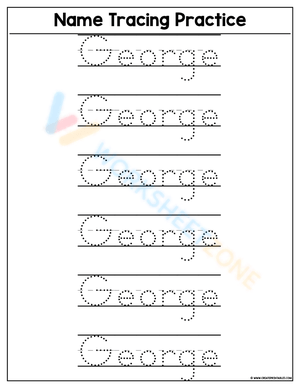 Grade K Name Tracing: George — Printable No-Prep Worksheet