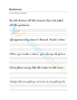 Essential Cursive Sentence Practice | Grade 4-5 Ready