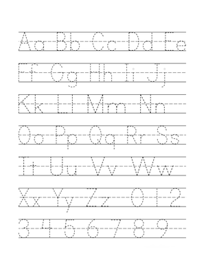 A-Z & Numbers Handwriting Practice Worksheet