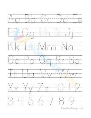 A-Z & Numbers Handwriting Practice Worksheet