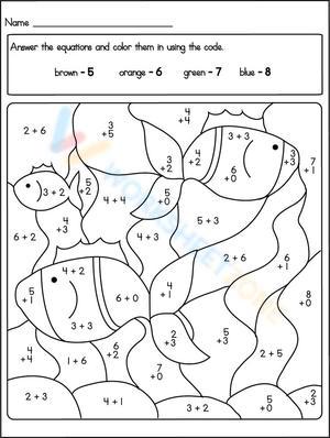 Under the Ocean Sums Worksheet: Math Adventures
