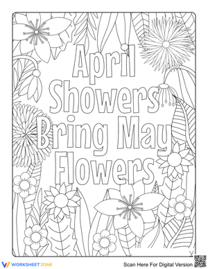 Printable April Showers Coloring Page | Grade 10