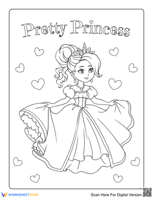 Beautiful Girl Coloring Page | Printable Kindergarten Art