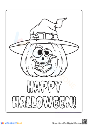 Happy Halloween Pumpkin Coloring Page