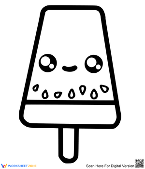 Kawaii Popsicle Coloring Page