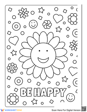 Create and Relax with this Smiley Flowers Page