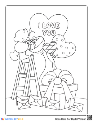 Bears and i love you balloons