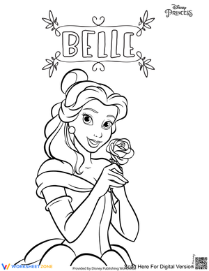 Princess Belle Coloring Page | Essential Grade K-2