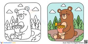 Little bear and honey pot