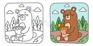 Little bear and honey pot