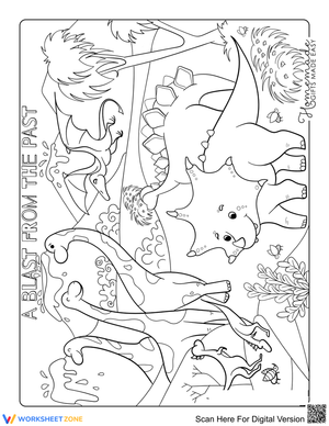 Dinosaur Coloring Page — Printable Grade K-2 Worksheet