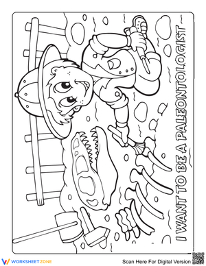 Printable Dinosaur Fossil Coloring Page | Grade K-2