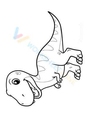 Have Fun with this Cute Dinosaur Coloring Page