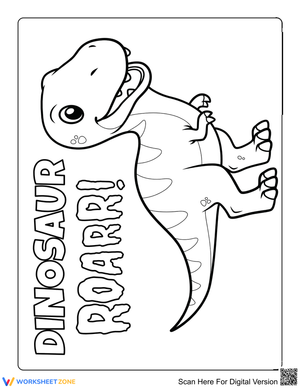 Have Fun with this Cute Dinosaur Coloring Page