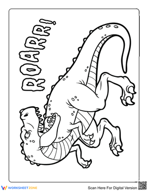 Grade 5 Angry Dinosaur — Printable No-Prep Worksheet