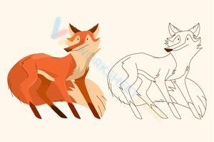 Cute fox coloring