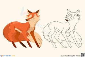 Cute fox coloring