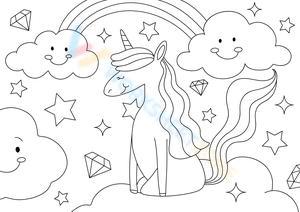 Unicorn and the sparkling sky