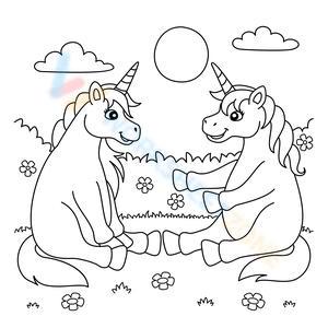 Two close unicorns
