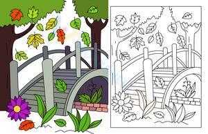 Falling leaves in the bridge