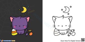 Sleepy Kitten Coloring Page | Essential Kindergarten Art