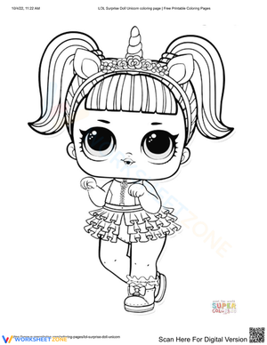 LOL Surprise Doll Unicorn Coloring