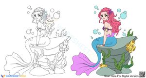 Pretty Mermaid Coloring Page | Essential Grade K-2 Art